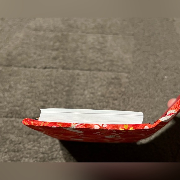 Small Memo Pad Book w/ Pencil Traditional Japanese Fabric Bunny & Sakura Flowers - Picture 8 of 10